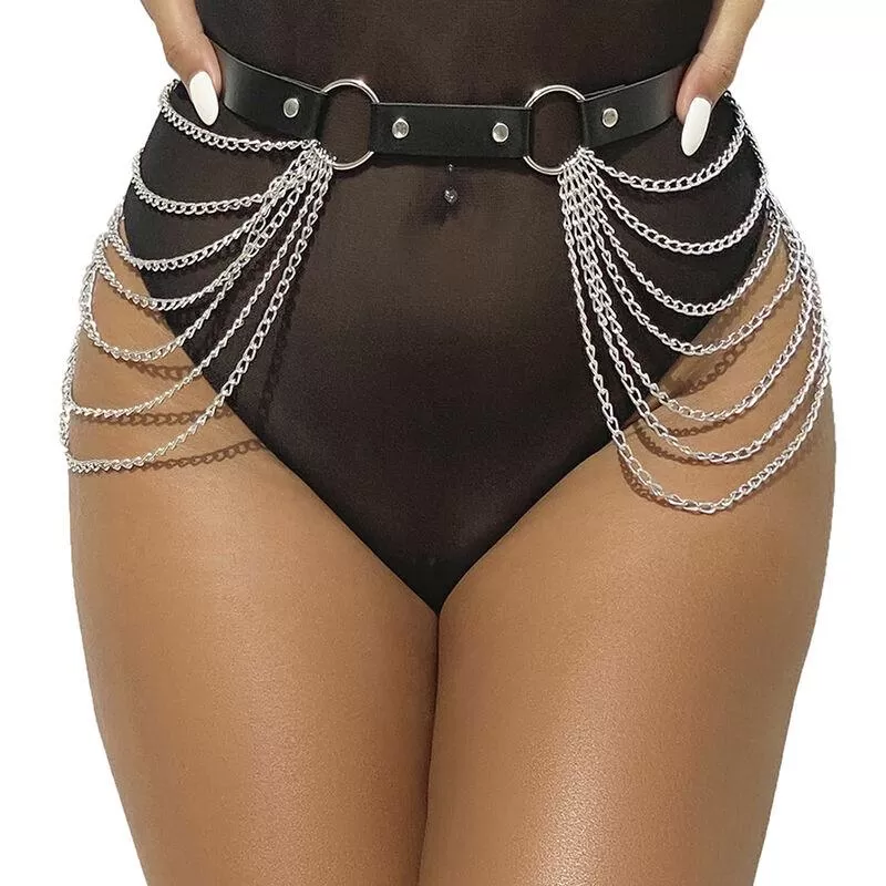 Subblime - cinturon de cadenas cuero negro talla única