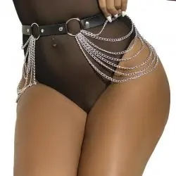 Subblime - cinturon de cadenas cuero negro talla única