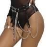Subblime - cinturon de cadenas anillas cuero negro talla única - 2