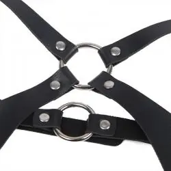 Subblime - arnés cuerpo entero con hebillas cuero negro talla única