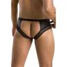 Slip abierto Tom Passion Men 030 negro, detalle trasero con modelo