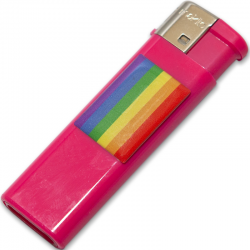 Pride - mechero fuscia con bandera lgbt