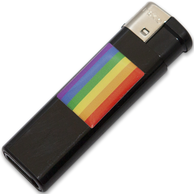 Pride - mechero negro con bandera lgbt