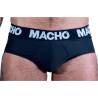 Slip Macho MS30NG negro, vista frontal de la cinturilla