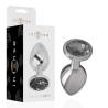Intense - plug anal metal con cristal negro talla s - 1