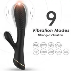 Armony - vibrador rabbit silicona negro
