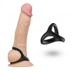 Armony - tresor anillo doble silicona negro