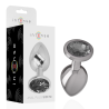 Intense - plug anal metal con cristal negro talla m - 1