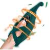 Dedal vibrador Armony ECO verde puesto en el dedo