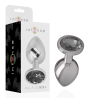 Intense - plug anal metal con cristal negro talla l - 1