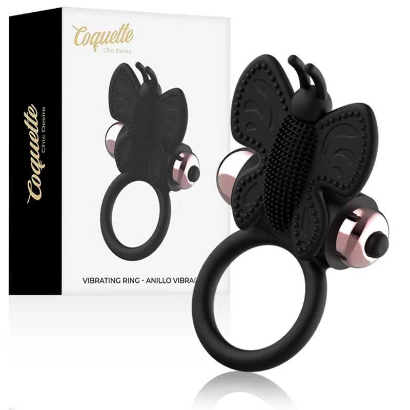 Coquette chic desire cock ring butterfly anillo vibrador negro / gold Coquette chic desire cock ring butterfly anillo vibrador negro / gold