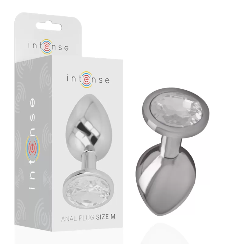 Intense - plug anal metal aluminio con cristal plata talla m Intense - plug anal metal aluminio con cristal plata talla m