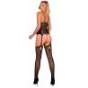 Bodystocking con liguero Livco Corsetti Amrin, modelo de espaldas