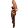Bodystocking de encaje Livco Corsetti Imelam abierto, modelo de espaldas