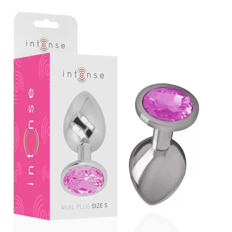 Intense - plug anal metal aluminio con cristal rosa talla s Intense - plug anal metal aluminio con cristal rosa talla s