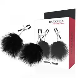 Darkness - pinzas para pezones con pompones 2 Darkness - pinzas para pezones con pompones 2