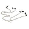 4 pinzas Ohmama Fetish con cadenas plateadas, en diagonal