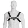 Arnés bulldog Leather Body con anilla en D en un maniquí