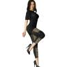 Chilirose - cr 3390 leggins negro & leopardo s/m - 2