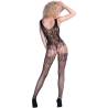 Bodystocking Chilirose CR 4232 negro visto de espaldas con tirantes anchos