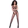 Bodystocking Chilirose CR 4233 negro de frente, otra toma con la rejilla de las piernas