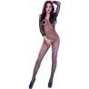 Chilirose - cr 4307 bodystocking crotchless negro s/m - 1