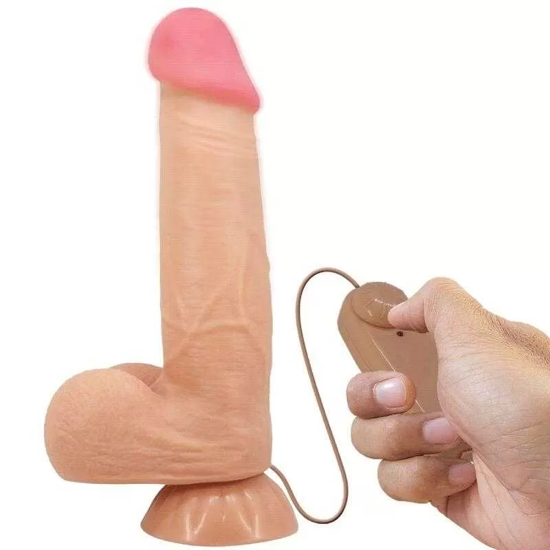 Pretty love - sliding skin series dildo realístico con ventosa piel deslizante natural 21.8 cm