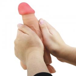 Pretty love - sliding skin series dildo realístico con ventosa piel deslizante natural 21.8 cm