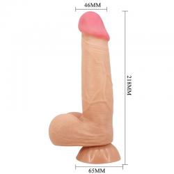 Pretty love - sliding skin series dildo realístico con ventosa piel deslizante natural 21.8 cm
