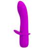Pretty Love Elfin morado, vibrador recargable de lado con el estimulador rugoso