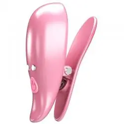 Pretty love - leaf pinzas vibratorias para pezones rosa