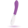 Vibrador Glossy John lila visto de lado