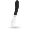 Vibrador Glossy John negro visto de lado