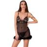 Livco corsetti fashion - zerunam set babydoll + tanga negro - 1