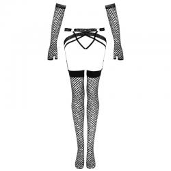 Livco corsetti fashion - nemalia set liguero + medias + guantes negro