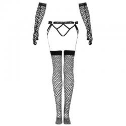 Livco corsetti fashion - nemalia set liguero + medias + guantes negro