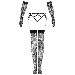 Livco corsetti fashion - nemalia set liguero + medias + guantes negro