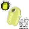 Satisfyer Glowing Ghost amarillo con los iconos de brillo y de ondas