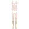 Corsé con liguero y medias Livco Corsetti Persinne Peach, sin modelo, de frente