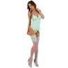 Corsé y medias Livco Corsetti Persinne Mint en verde menta, modelo de frente