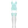 Corsé con liguero y medias Livco Corsetti Persinne Mint, sin modelo, de frente
