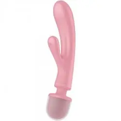 Satisfyer - triple lover masajeador vibrador rabbit rosa