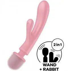 Satisfyer - triple lover masajeador vibrador rabbit rosa
