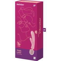 Satisfyer - triple lover masajeador vibrador rabbit rosa