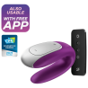 Satisfyer Double Fun lila con mando e insignias de app y premio