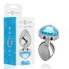 Intense - plug anal metal aluminio corazón azul talla l - 1