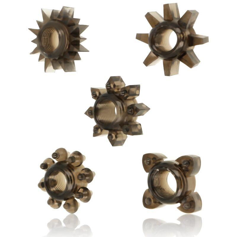 Ohmama set 5 anillos silicona testiculos y pene