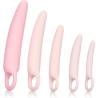 Inspire Silicone Dilator Kit, los cinco dilatadores rosas vistos en otro ángulo