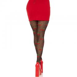 Leg avenue - medias lunares cereza negro
