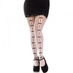 Leg avenue - medias con aberturas corazon & lazos rosa